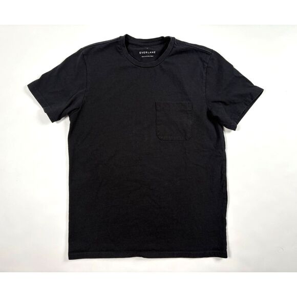 Everlane The Premium-Weight Pocket Tee Men’s Size Medium | Black Cotton T-Shirt - Picture 3 of 5
